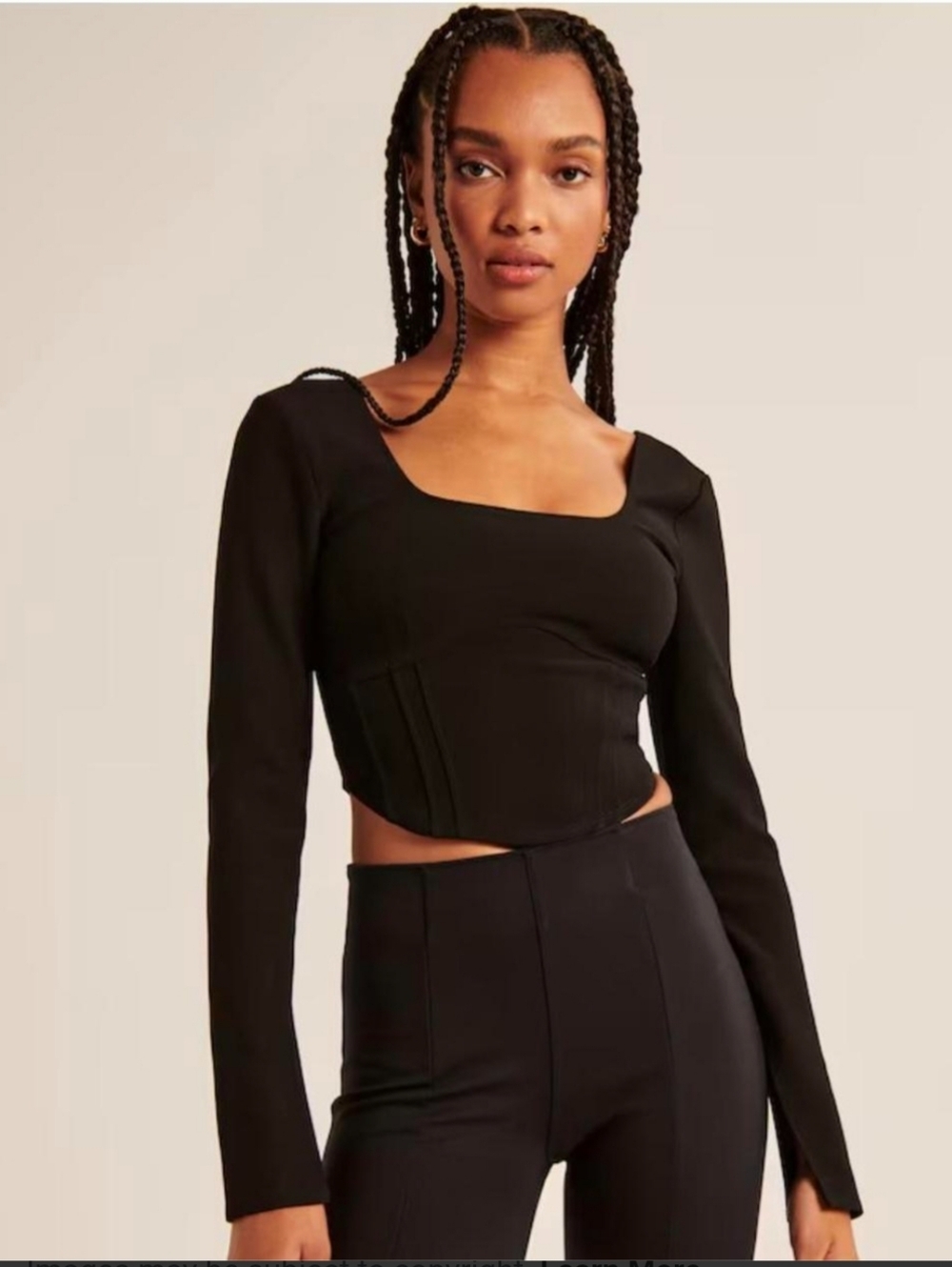 Abercrombie & Fitch Long Sleeve Corset top with slits Size Small